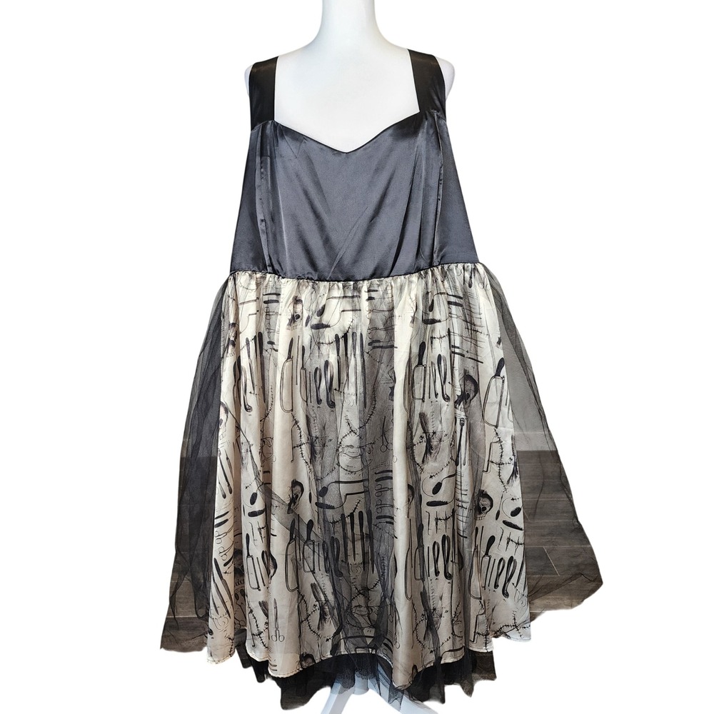 American Horror Story Asylum Doctor Dress Womens 5X Black Gold Goth Halloween